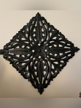 Wooden Carved Wall Decor Black